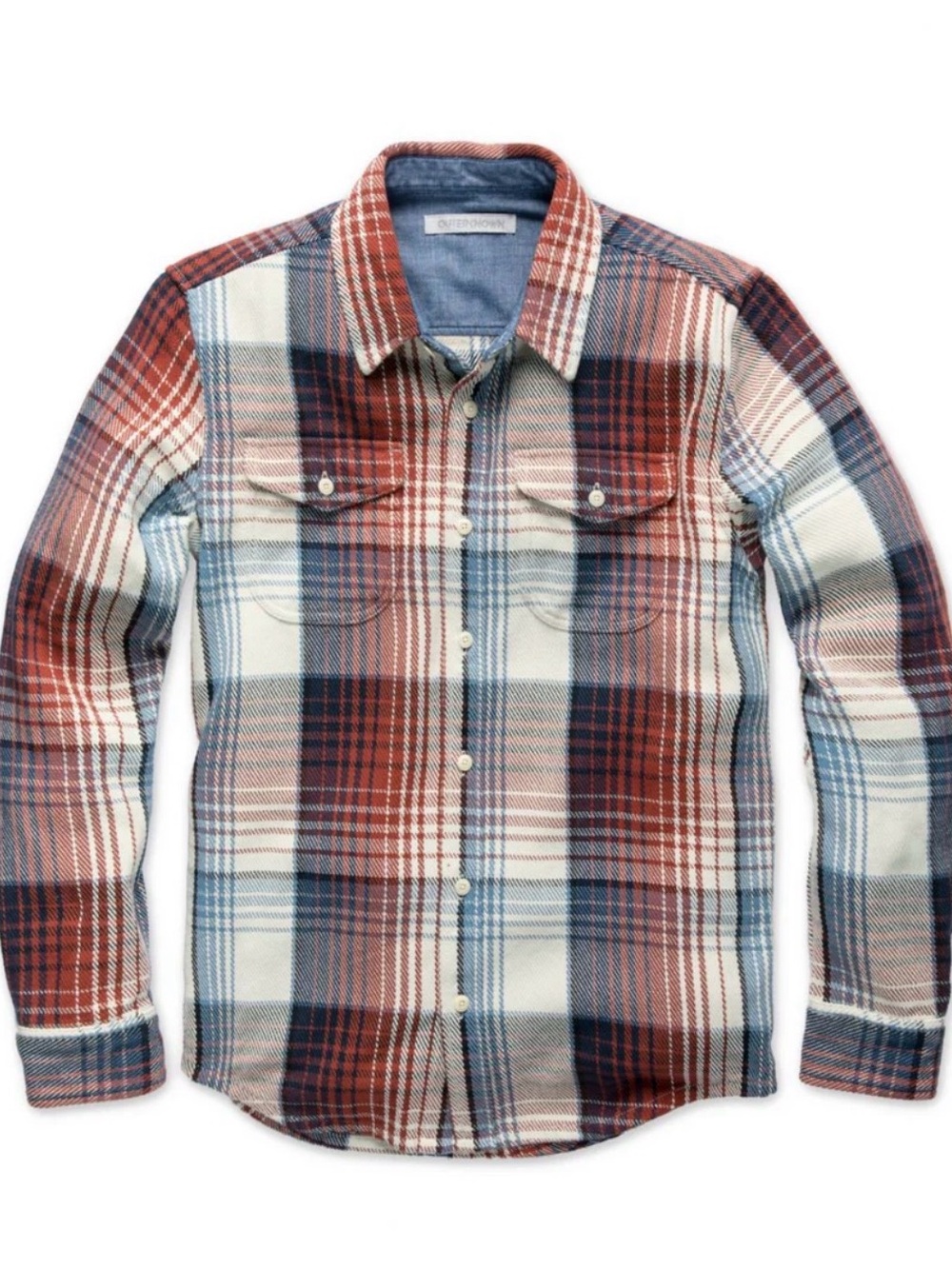 OUTERKNOWN PLAID BLANKET SHIRT, SIZE MEDIUM
